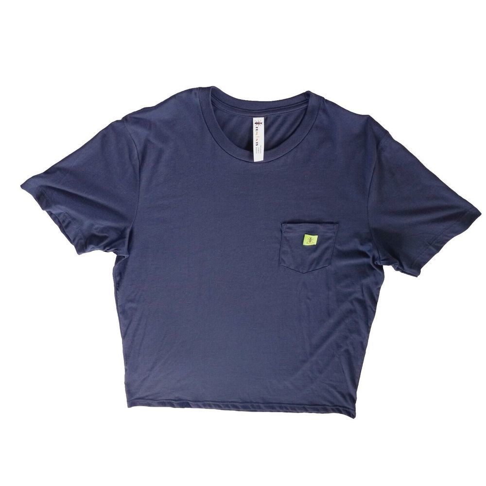 Humants Men's Large Workwear /Outdoor Jersey Pocket Tee Navy Blue heather Cotton
